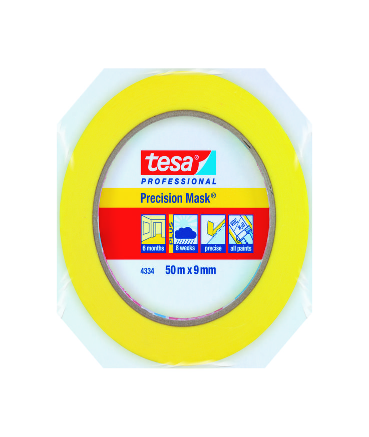 Tesa Precision Mask-tejp Gul 50m*9mm Inomhus "snobbkant"