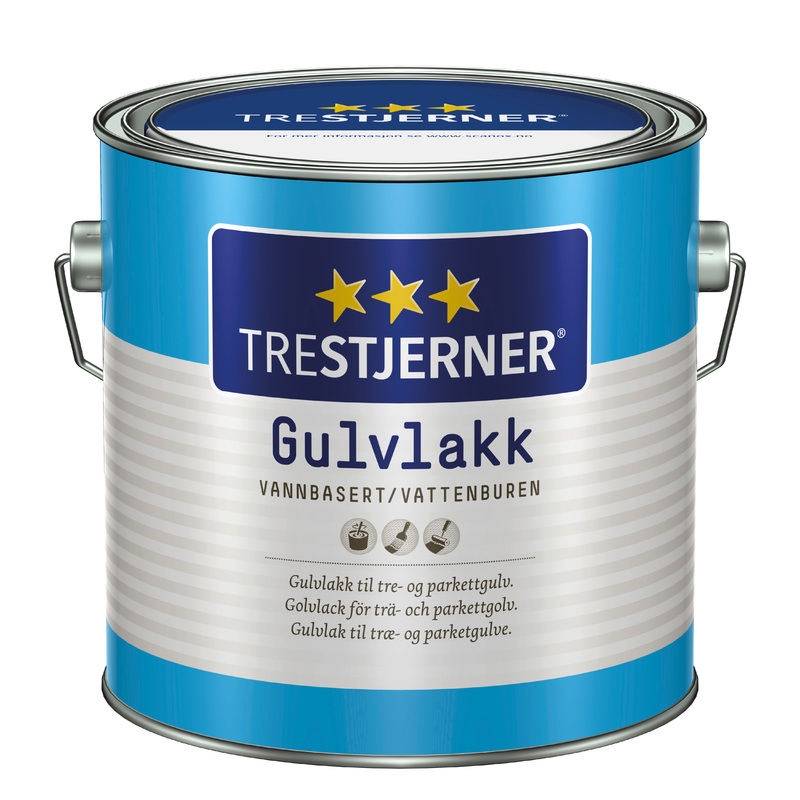 Trestjerner Golvlack Vattenburen Halvblank